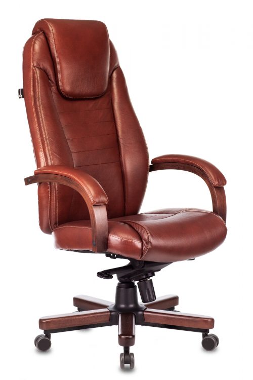 Кресло руководителя Бюрократ T-9923WALNUT слоновая кость кожа крестов. металл/дерево