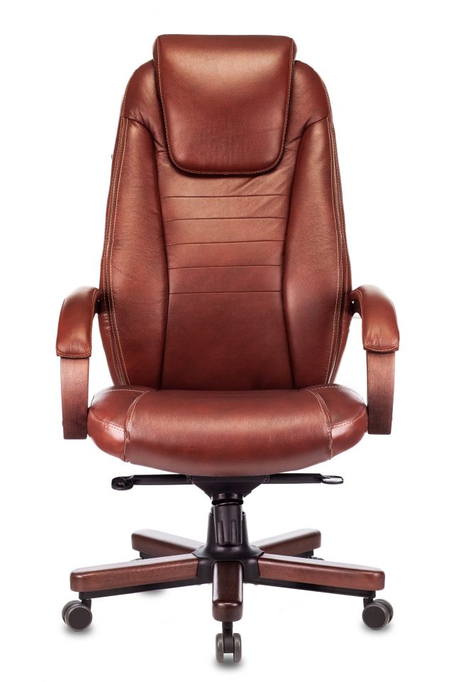Кресло руководителя Бюрократ T-9923WALNUT слоновая кость кожа крестов. металл/дерево — изображение 2