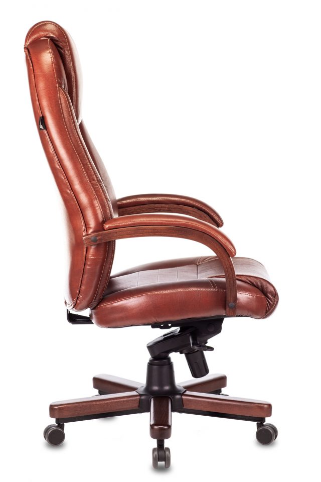 Кресло руководителя Бюрократ T-9923WALNUT слоновая кость кожа крестов. металл/дерево — изображение 3