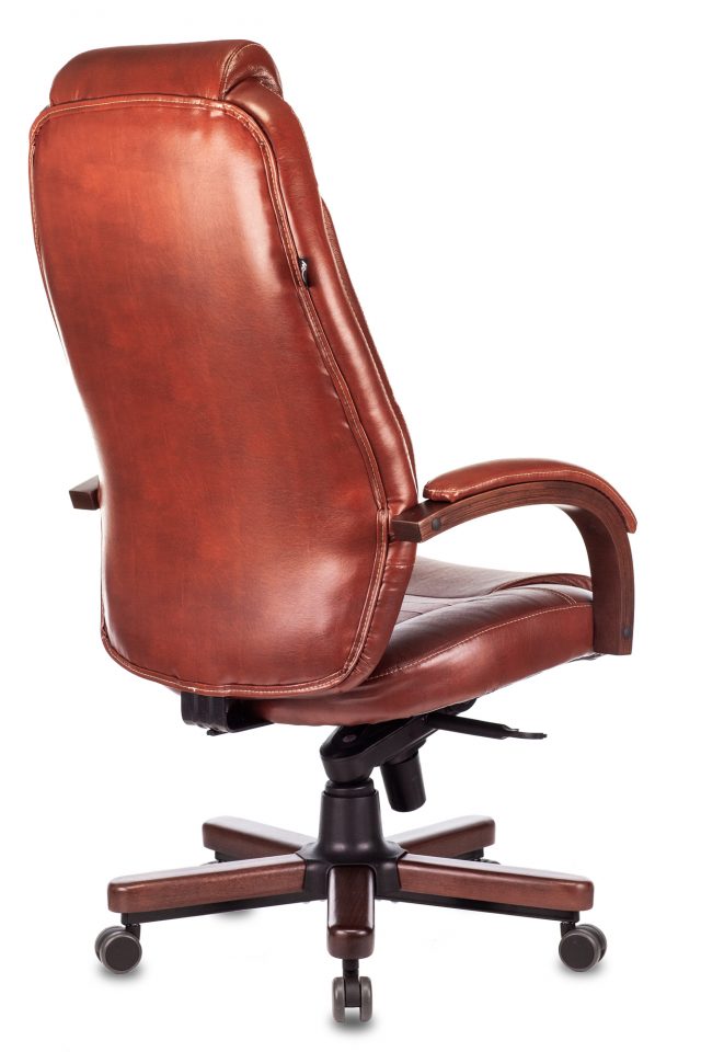 Кресло руководителя Бюрократ T-9923WALNUT слоновая кость кожа крестов. металл/дерево — изображение 4