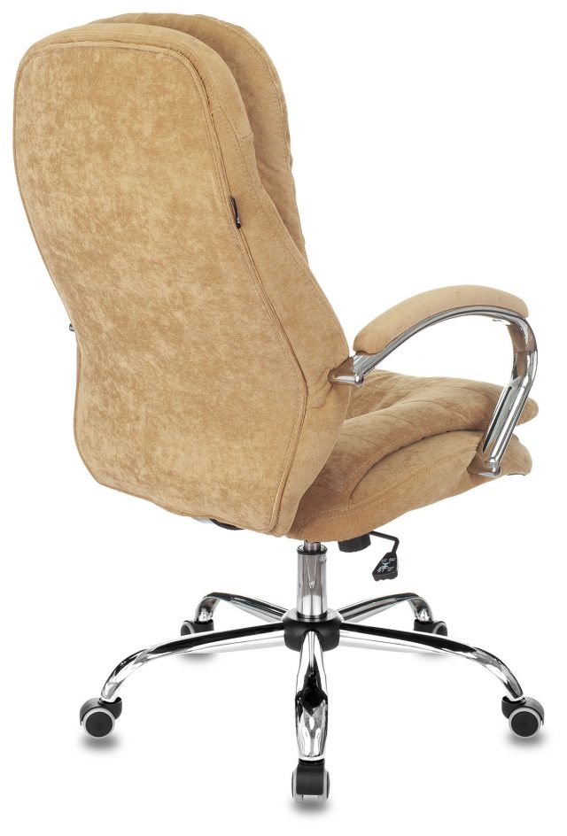 Кресло руководителя Бюрократ T-9950SL Fabric горчичный Velvet 73 крестов. металл хром — изображение 3