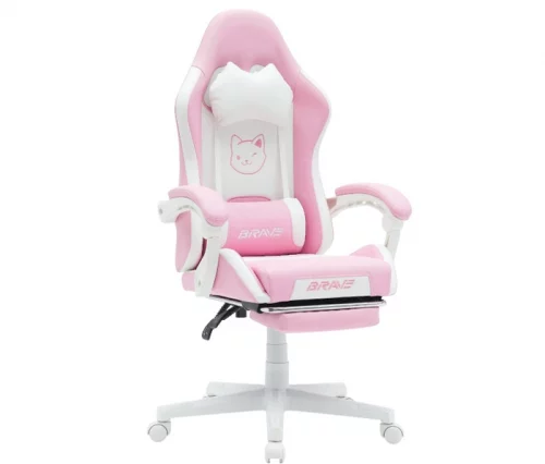 Компьютерное поворотное кресло BRAVE WS-7 Kitten Pink (экокожа, розовый / белый)