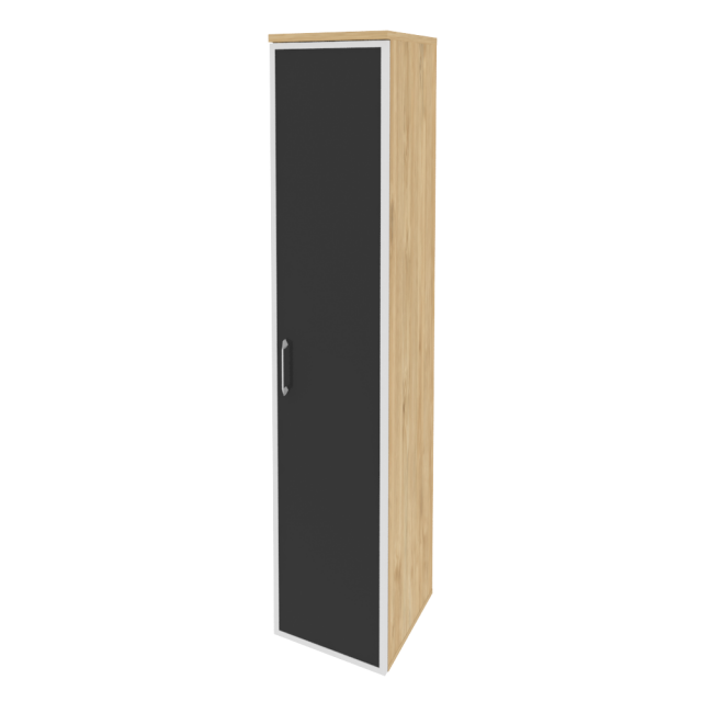 Onix Шкаф высокий узкий правый O.SU-1.10 R (R) black Тиквуд Светлый/Стекло Black 400*420*1977