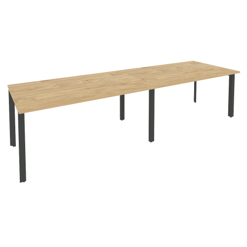 Onix Стол переговорный O.MP-PRG-2.4 Тиквуд Светлый/Металл Антрацит 3160*980*750
