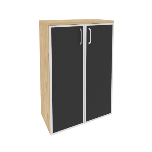 Onix Шкаф средний широкий O.ST-2.4 R black Тиквуд Светлый/Стекло Black 800*420*1207