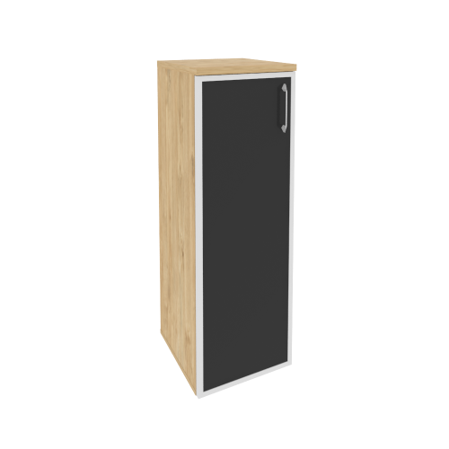 Onix Шкаф средний узкий левый O.SU-2.4 R (L) black Тиквуд Светлый/Стекло Black 400*420*1207